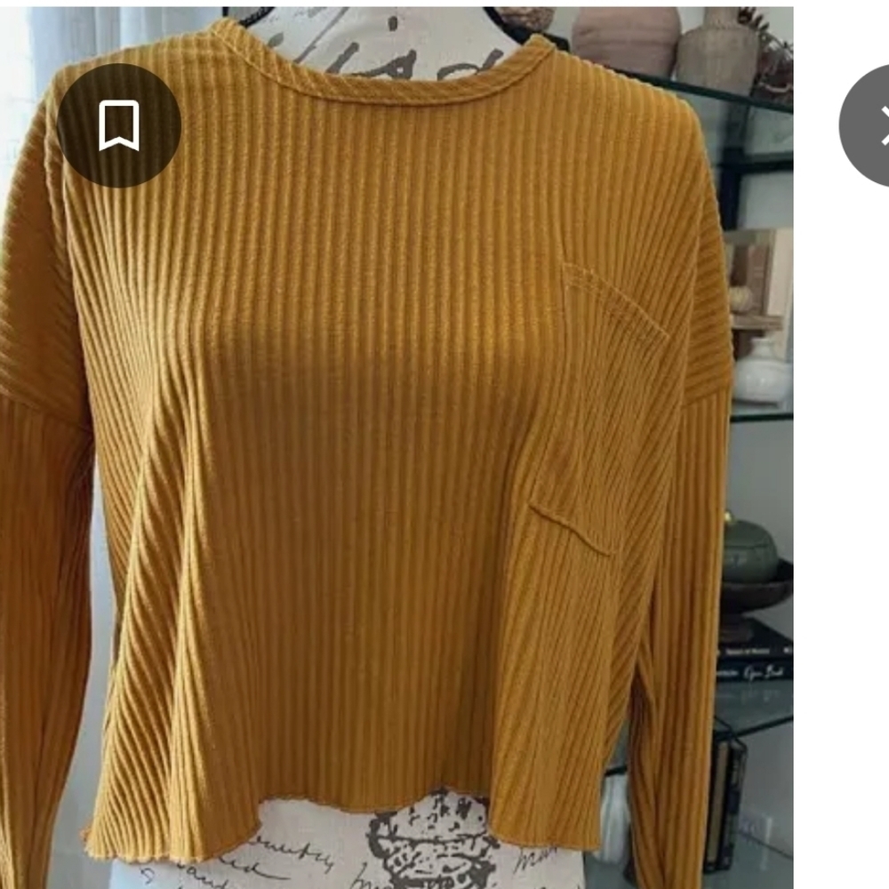 Olivia Rae Tops Olivia Rae Ribbed Crop Long Sleeve Top Small